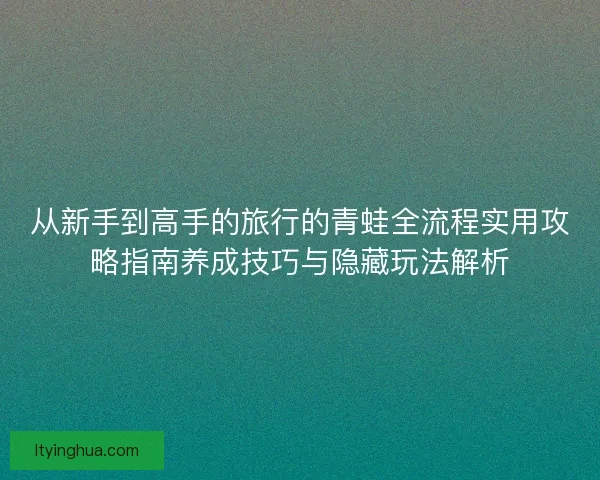 从新手到高手的旅行的青蛙全流程实用攻略指南养成技巧与隐藏玩法解析