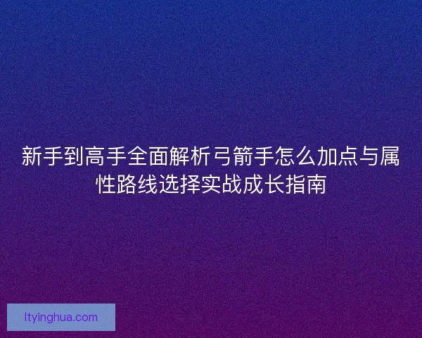 新手到高手全面解析弓箭手怎么加点与属性路线选择实战成长指南