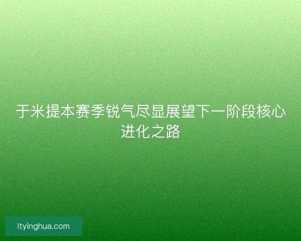 于米提本赛季锐气尽显展望下一阶段核心进化之路