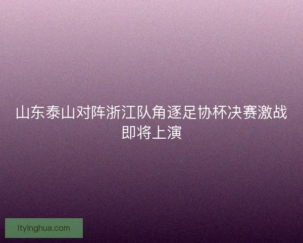 山东泰山对阵浙江队角逐足协杯决赛激战即将上演